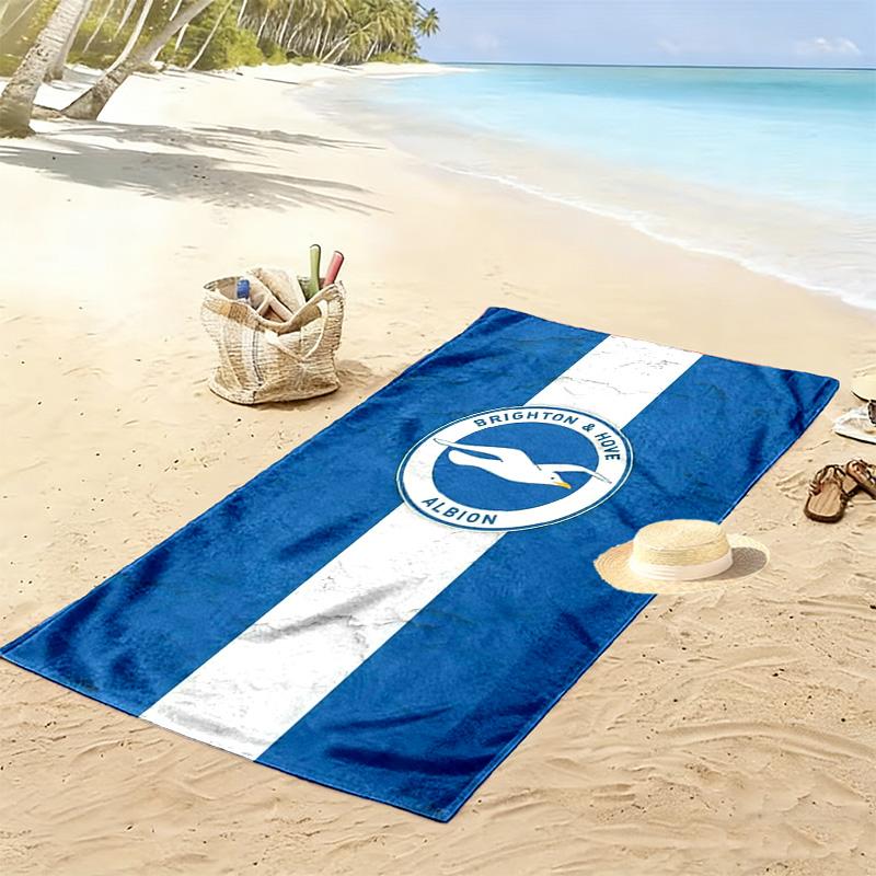 Пляжное полотенце с принтом Brighton & Hove Albion, Большое мягкое быстросохнущее полотенце для пляжа, кемпинга, плавания