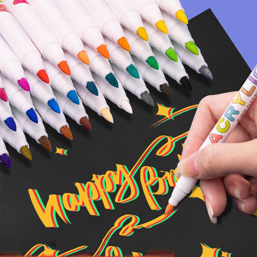 Набор из 18-84 акриловых маркеров, маркер на водной основе с мягким наконечником, мягкий наконечник-кисть, маркеры для рисования телесных тонов, маркеры для рисования камнями, плиткой, стеклом, керамикой, деревом