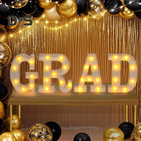 Выпускные светящиеся буквы 2025 года Выпускные светодиодные буквы Знаки Поздравления Выпускной вечер принадлежности для детского сада Дошкольное учреждение Средняя школа колледж