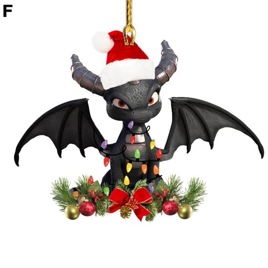 Рождественский дракон, подвесное украшение, акриловый многоразовый праздничный декор, украшение для рождественской елки, кулон, товары для вечеринок, подарок