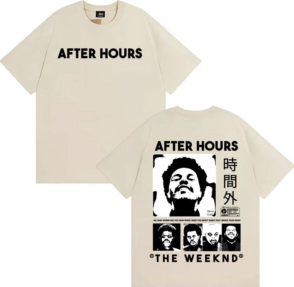 The Weeknd After Hours Til Dawn Графическая футболка Мужская Женская Мода Хип-Хоп Уличная Одежда Футболка Повседневная 100% Хлопок Оверсайз Футболка