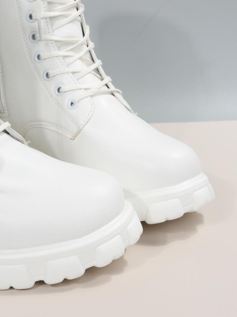 Большие осенне-зимние женские корейские ботинки Martin, круглая толстая подошва, модные мотоциклетные ботинки в британском стиле.