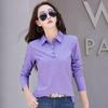 Autumn In Basic T Shirt Long Sleeve Cotton Plus Size Cotton Polo T- Shirt Women Button Casual Office Lady Formal Women Tops