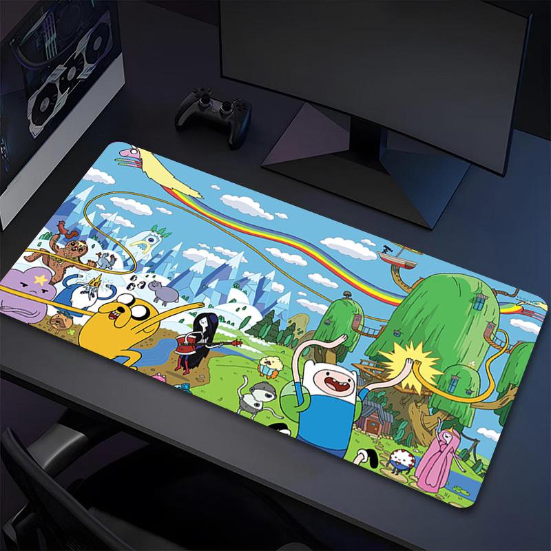Adventure Time Xl Gaming Mouse Pad Nonslip Rubber Base Stitched Edge Waterproof Desk Mat For Pc Laptop Gamer Office Computer Accessories C929759