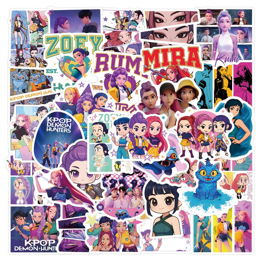 Demon Slayer K-POP Anime Stickers: 55-110 Waterproof Decals for Laptops & Suitcases