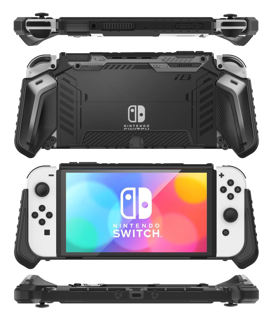 Чехол для Nintendo Switch OLED 2021 Organic EL Model Ударопрочный TPU Grip Защитный чехол с возможностью стыковки Эргономичный интегрированный удобный для захвата контроллер