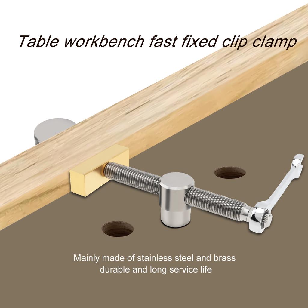 2Pcs 20mm Workbench Holding Stopper Set with Ratchet Wrench, Precision Fast Positioning Fixture for Woodworking Table