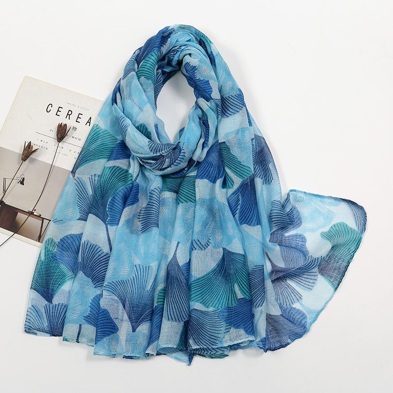 Thin Floral Viscose Scarf Print Voile Shawls and Wraps Pashmina Foulards Muslim Woman Hijab Scarves Long Printed Tippet