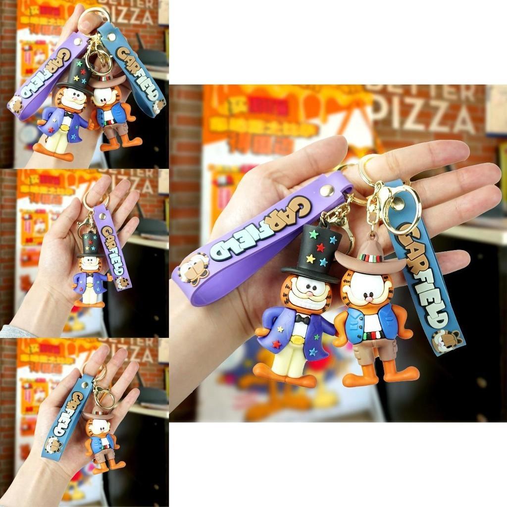 Очаровательный брелок Гарфилд Мультяшный персонаж в ковбойской шляпе Милый аксессуар для сумки