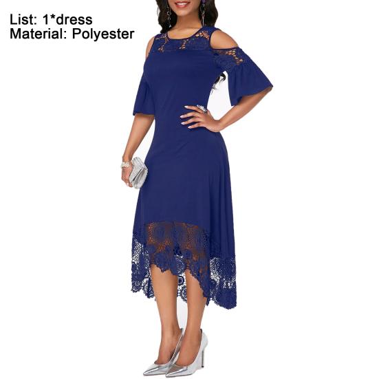Женское нижнее белье больших размеров, женское платье с кружевными оборками, весенне-осеннее элегантное ажурное платье миди для вечеринки