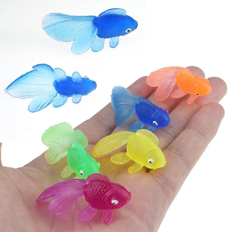 1/10/20Pc Random Soft Rubber Gold Fish Simulation Mini Goldfish Water Toddler Fun Swimming Beach Gift