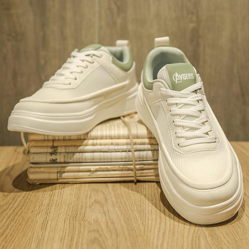 Белая мужская обувь летняя легкая дышащая повседневная обувь для скейтборда мужская белая обувь противоскользящая толстая подошва универсальная спортивная обувь