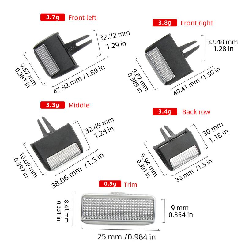 Car Front Rear AC Vent toggle Grille Clip Slider Replace For Mercedes Benz GLE/GLS W167 1678301300-1 1678307801-1 -2025