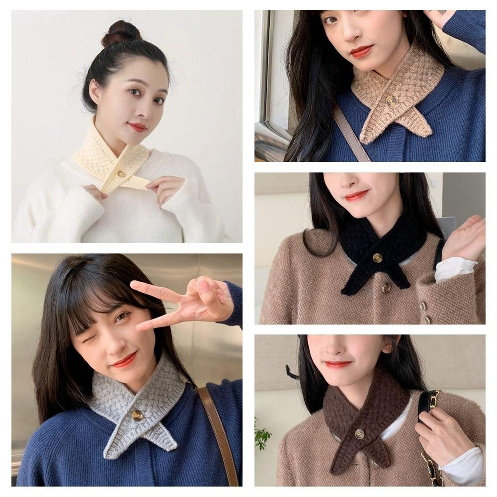Windproof Cross Neck Warmer Solid Color Women Winter Neckerchief Apparel Accessories