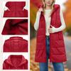Women's Long Vest Plain Sleeveless Hood Winter Vest Outwear Jacket Lightweight Warm Coat Outerwear