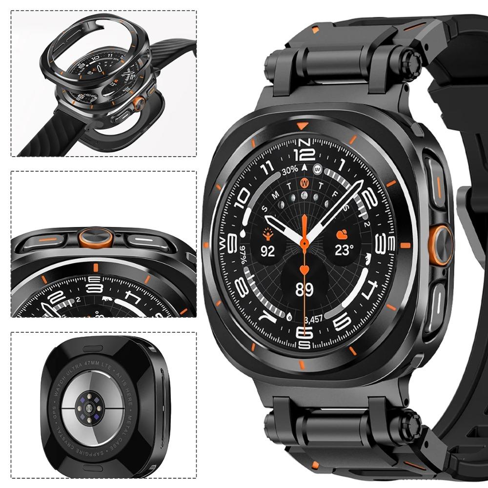 Металлический корпус из алюминиевого сплава для Samsung Galaxy Watch Ultra 2025/2024 47 мм Защитная жесткая крышка для Galaxy Watch 8 44 мм 40 мм Без стекла
