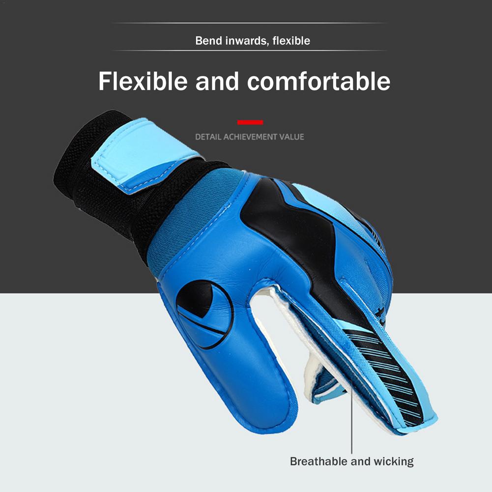 Goalkeeper Gloves Youth Latex Football Gloves Anti-slip Wear-resistant Full Finger Palms Protection Glove Goalie For Football