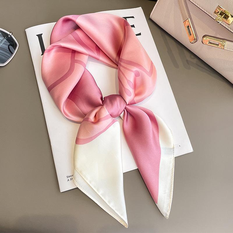 Luxury Brand Scarves for Women Shawl Print Silk Satin Hijab Scarf Female Bandana 70*70cm Square Shawls Scarfs For Ladies