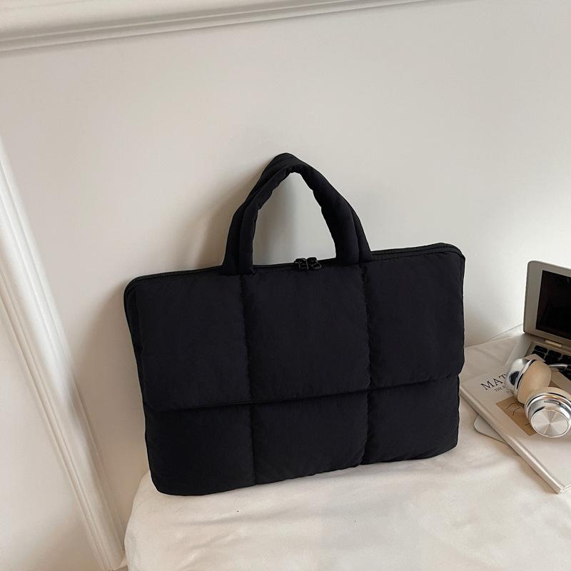 Осень и зима новая пуховая сумка-мессенджер для поездок на работу, повседневная хлопковая сумка большой вместимости, нишевый дизайн, модная портативная сумка-тоут