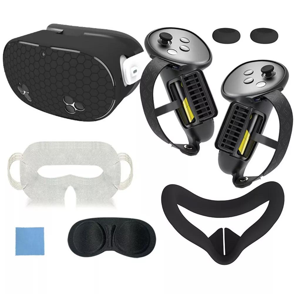 Для Meta Quest 3S аксессуары, Quest 3S VR силиконовая маска для лица, VR Shell Cover, Quest 3S Touch Controller Grip Cover, крышка объектива, крышка для глаз