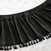 Solid Color Bed Skirts Fade Resistant Bed Cover Protector Bed Ruffles Wrap  Bedding Accessory