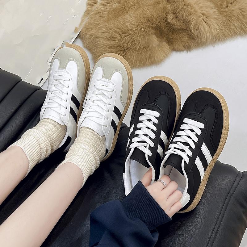 Round Head Simple and Comfortable Lace-up Flat Casual Shoes Spring Autumn New Solid Color Fashionable Sexy Sports Women's Shoes