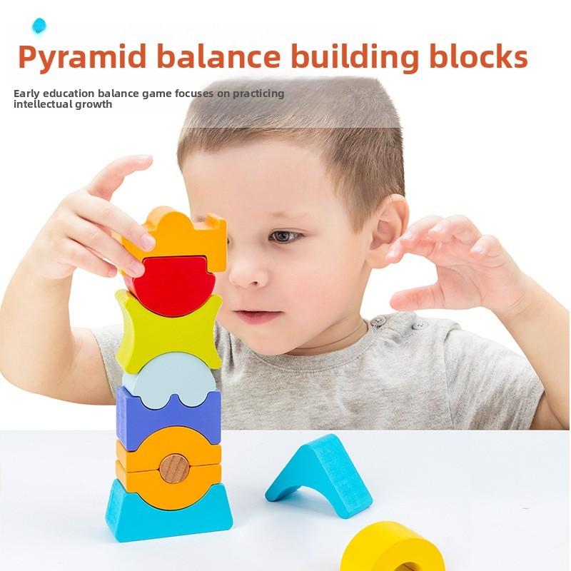 Деревянные блоки для сопоставления форм и stacking для детей, развивающая игрушка для раннего обучения