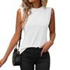 Летний женский жилет свободного кроя без рукавов с круглым вырезом, однотонный цвет, детали из дышащего материала