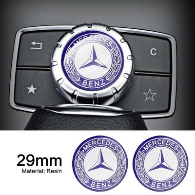 Горячий W204 2025 Горячий Новый 1 шт. 29 мм Маленькая наклейка на панель управления мультимедиа автомобиля для Mercedes Benz A C E R M class CLA GLA  AMG W204 W210 W124 W2