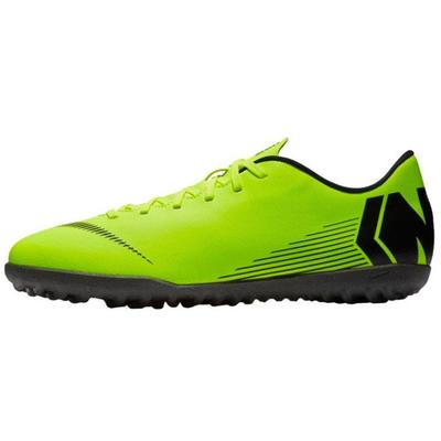 Mercurial Vapor 12 Simple Низкие TF (Резиновые шипы) Нескользящие Прочные Футбольные Бутсы Мужские кроссовки Флуоресцентно-зеленые AH7386-701
