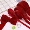 Glitter Christmas Velvet Ribbon DIY Gift Box Packaging Ribbon Bow Ribbon  Festival