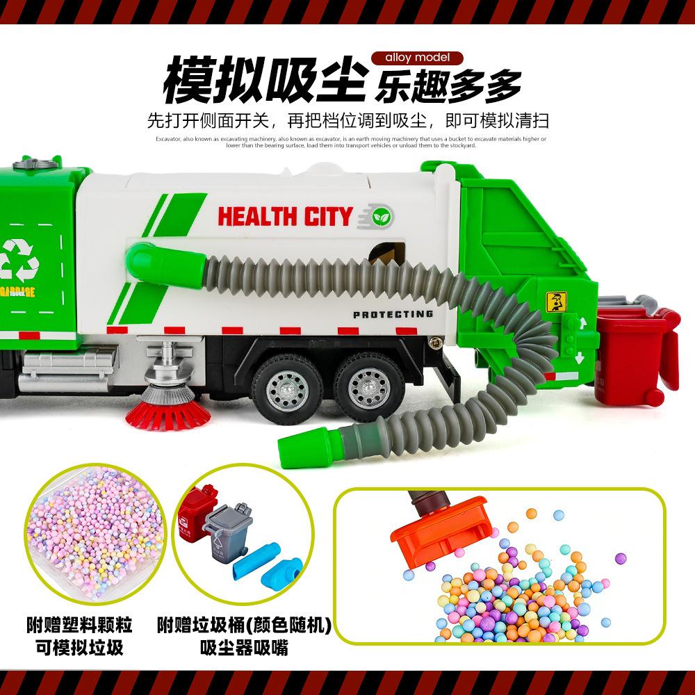 JPY2 Eagle Simulation Alloy Electric Vacuum Sweeper Garbage Sanitation Construction Vehicle Model Sound and Light Pull Back Toys
