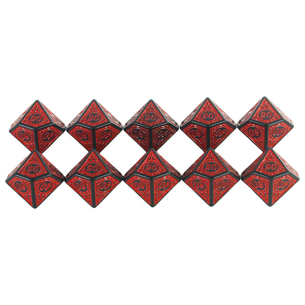 D10(00-90) Dice Polyhedral Dice for DND Party Board Games, 10PCS D10 Multi-sided Dice