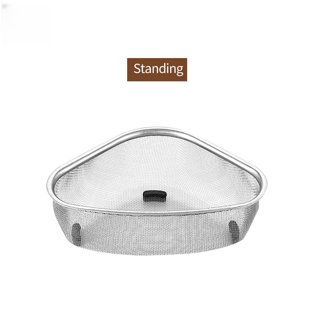 Корзина для слива кухонной раковины Ситечко для раковины из нержавеющей стали Губка Тряпка Подставка для хранения отходов Сетка для мусора Полка Кухонные принадлежности