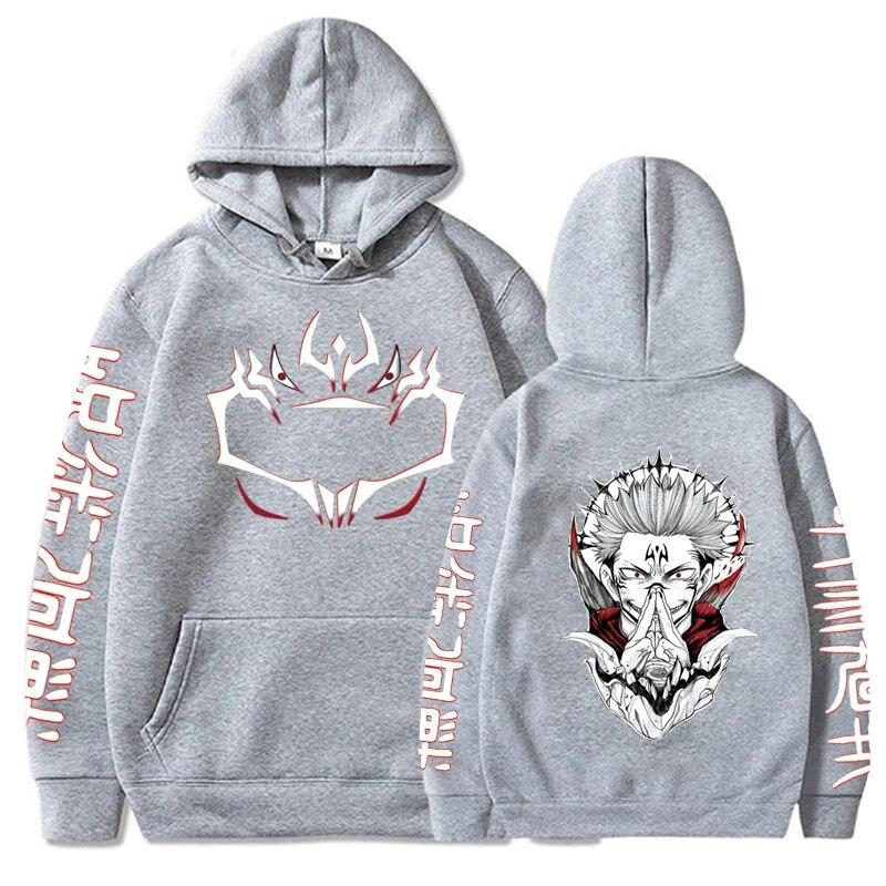 Популярные аниме дзюдзюцу кайсен Ryomen Sukuna с капюшоном с принтом для мужчин и женщин, толстовки больших размеров, высококачественная распространенная уличная одежда, толстовка в стиле Харадзюку