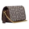 Coach Dinky 18 Классическая сумка через плечо с цепочкой и поворотной застежкой, Монограмма, Холст и Кожа, Маленькая женская сумка через плечо, Кофейно-коричневая C5281-B4S0M
