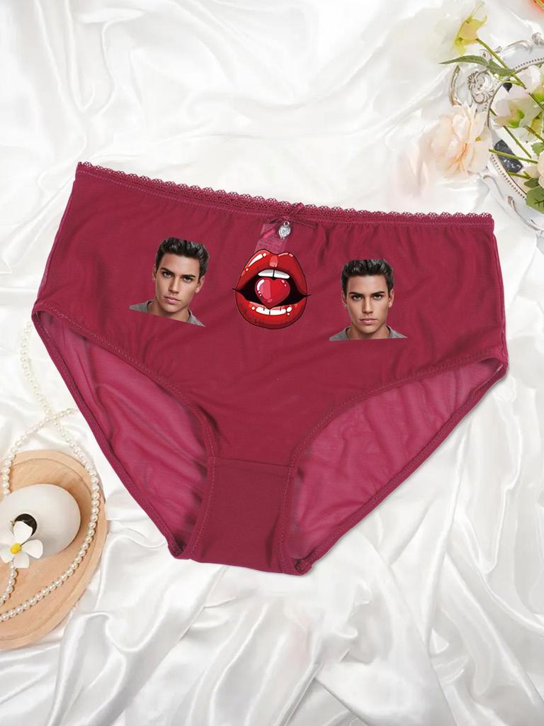 Women's Sweet Panties Custom Portrait Printed Patterns Comfortable  Breathable Stretch Panties Low Waist Panties