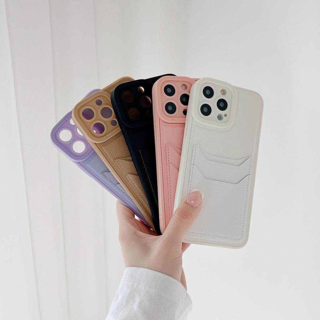 Совместимый чехол для телефона Apple - 15 Pro Max, 14 Текстура кожи, 13 Держатель для карт, 12 Однотонный, 11 Противоударный защитный чехол