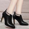 Sexy Ankle Platform Chelsea Boots for Women Pointy High Heels Autumn New Designer Stilettos Boots Pumps Punk Motorcycle Botas