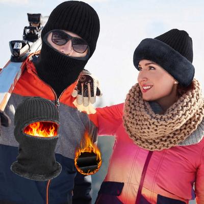 1 шт. Зимние теплые флисовые шапки-бини для мужчин, защита ушей для улицы, маска для лица, толстая вязаная шапка для велосипеда, шарф, ветрозащитная шапка с козырьком