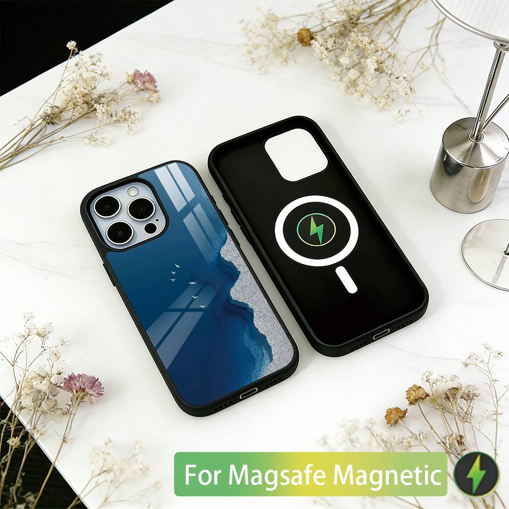 Sea Phone Case For iPhone17,16,15,14,13,12,11 Plus,Pro Magnetic with Magsafe Wireless Charging