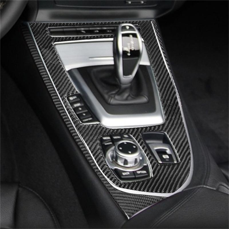 Carbon Fiber Car Interior Center Console Gear Shift Panel Frame Trim Sticker For BMW Z4 E89 2009-2016 Auto Styling Accessories