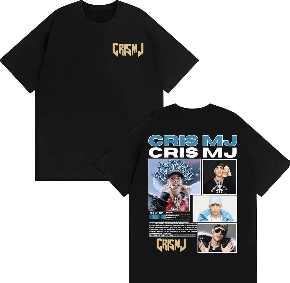 Лето 2025 Рэпер CRIS MJ Тур по альбому Обложка Новый Хит Продаж Мужская Женская Ретро 90-х Хип-хоп Уличный Повседневный Хлопковая Футболка Y2k