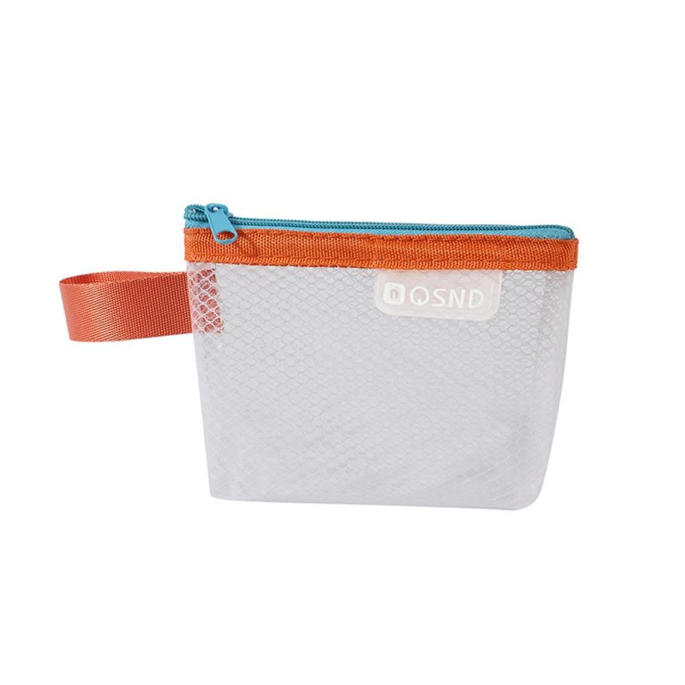 Transparent Zipper Pouches Red Envelope Travel Portable Bag Durable Mesh Storage Bags  Travel Use