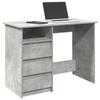 VidaXL Desk Concrete Grey 102x50x75 Cm Engineered Wood, Computer Desk, Standing Desk, Desk with Storage, Desk 860466