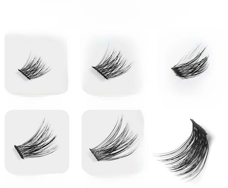 Набор сегментированных накладных ресниц своими руками: 10 рядов смешанных одиночных кластеров