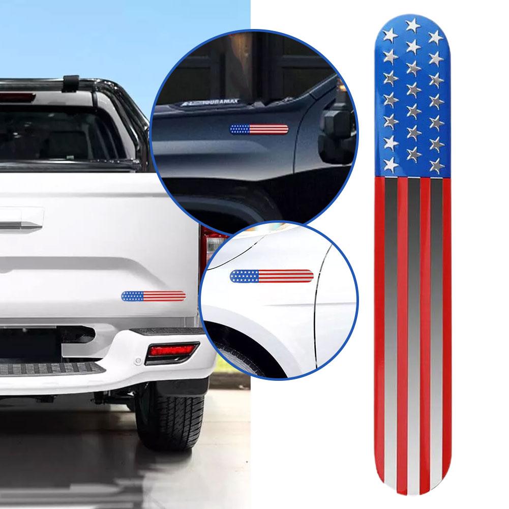 Наклейки на автомобиль с эмблемой американского флага, длинная полоса, 3D-наклейки из алюминия и металла для украшения внешнего бампера автомобиля J6R8