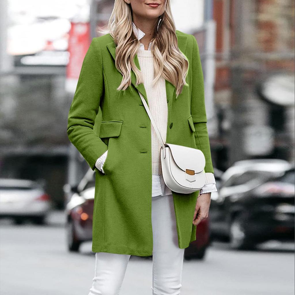 Women's Autumn And Winter Woolen Coat Cardigan Single Breasted Jacket