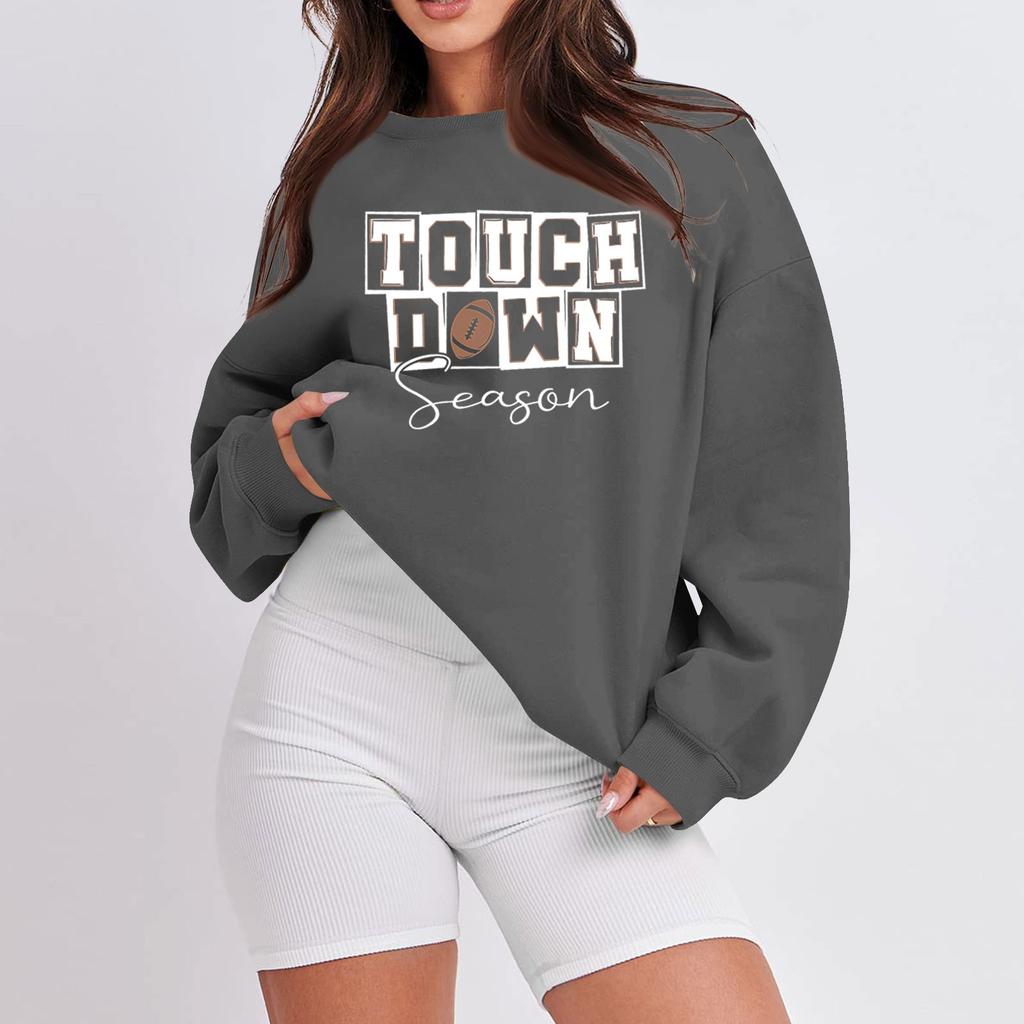 Женская повседневная мода с длинным рукавом и принтом, с круглым вырезом, свободная толстовка