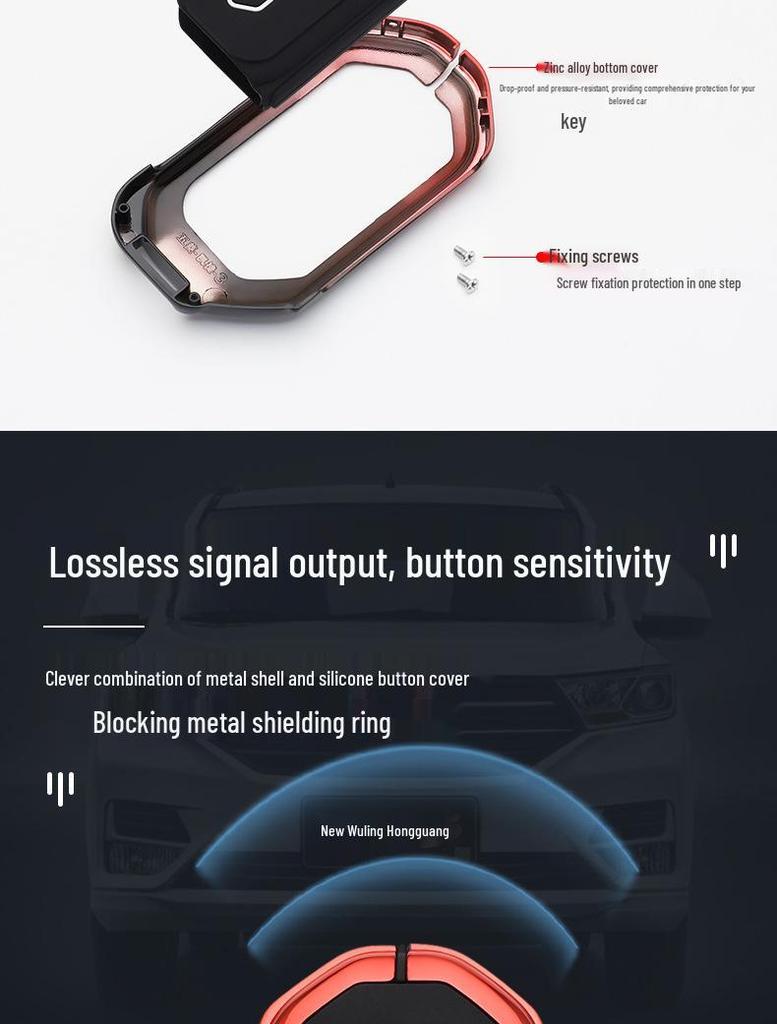2020 Wuling Victory Key Case: Smart Remote Metal Cover with Full Wrap Protection and Buckle